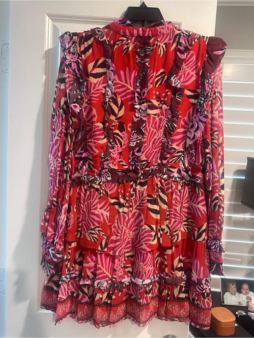 FARM Rio Red, Pink & Purple Floral Ruffle Dress - Picture 2 of 3